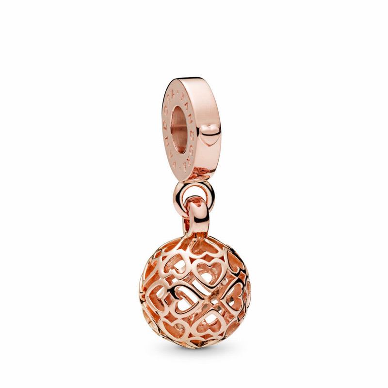 Pandora Rose™ Harmonious Hearts Dangle Charm Ireland - Pandora Rose - 196384DJV